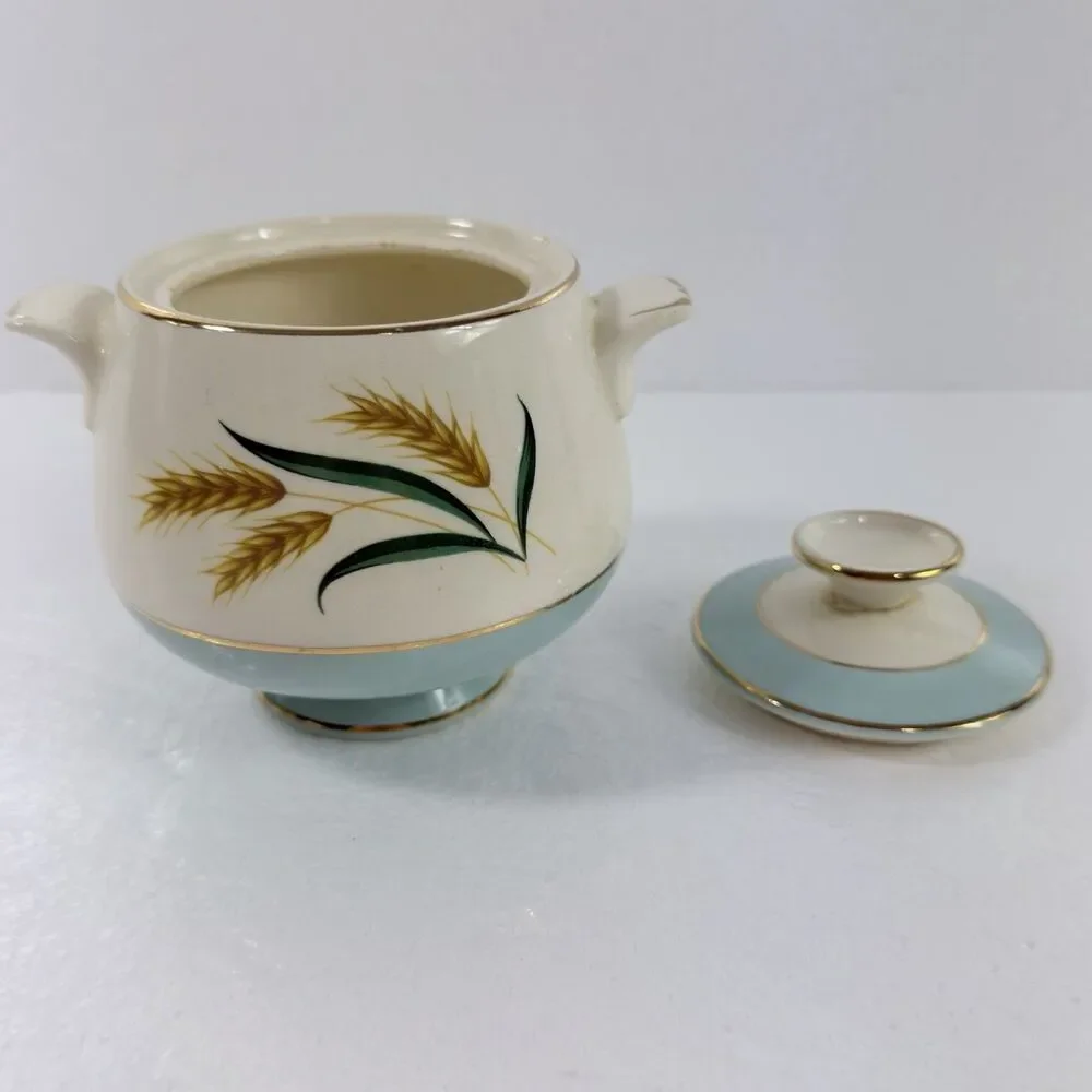 International D.S. CO. VIKING WHEAT Covered Sugar Dish 1950s-1960s Vintage